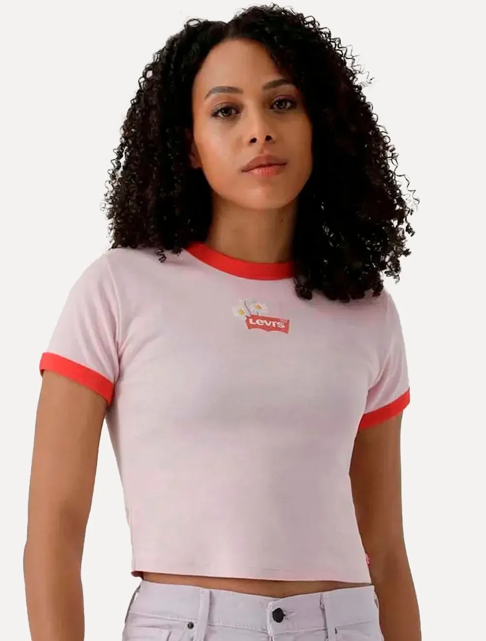Camiseta Levis Feminina Flowers Ranger Rosa Claro — imagem 1
