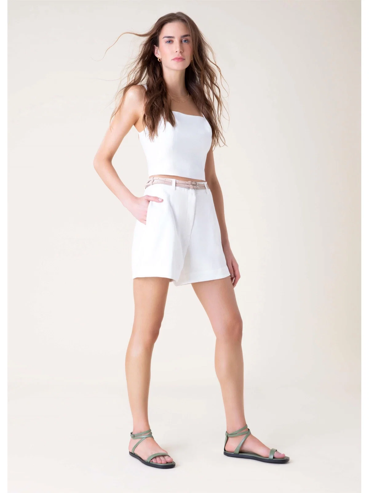 Bermuda Boucle Off White