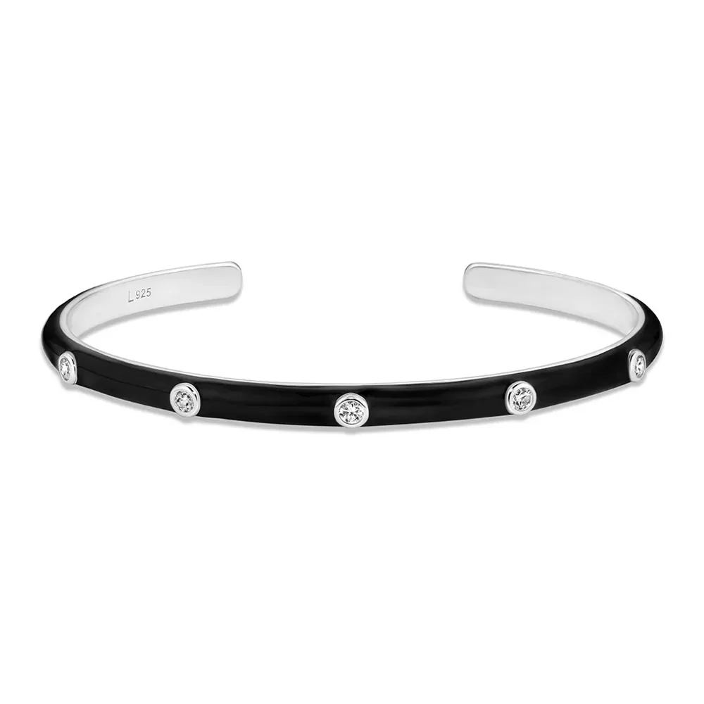 Bracelete Life Joyful em Prata 925 com Pedras Incolores e Esmalte — imagem 1