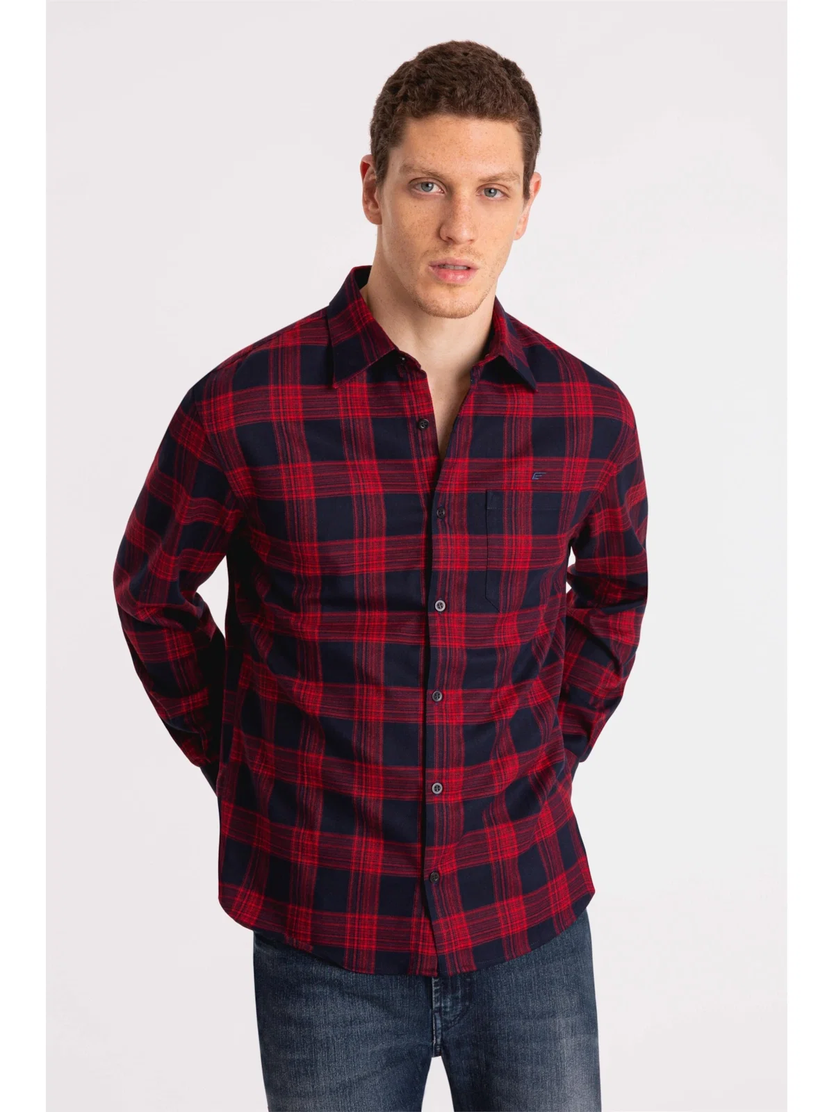 Camisa Xadrez Scarff Plaid Bordeaux — imagem 1