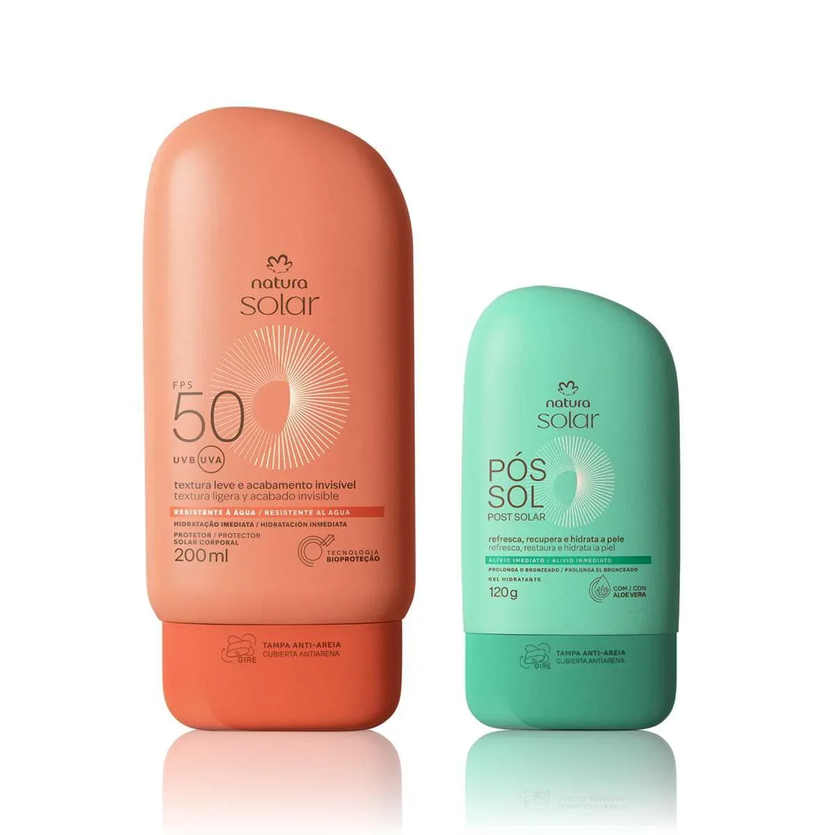 Kit Protetor Solar Corporal FPS 50 e Gel Hidratante Pós-sol Natura Solar — imagem 1