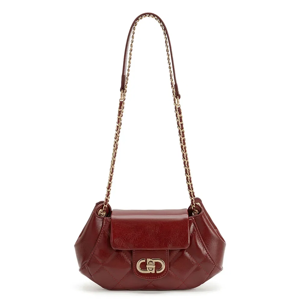 Bolsa Arredondada Corrente Bordô