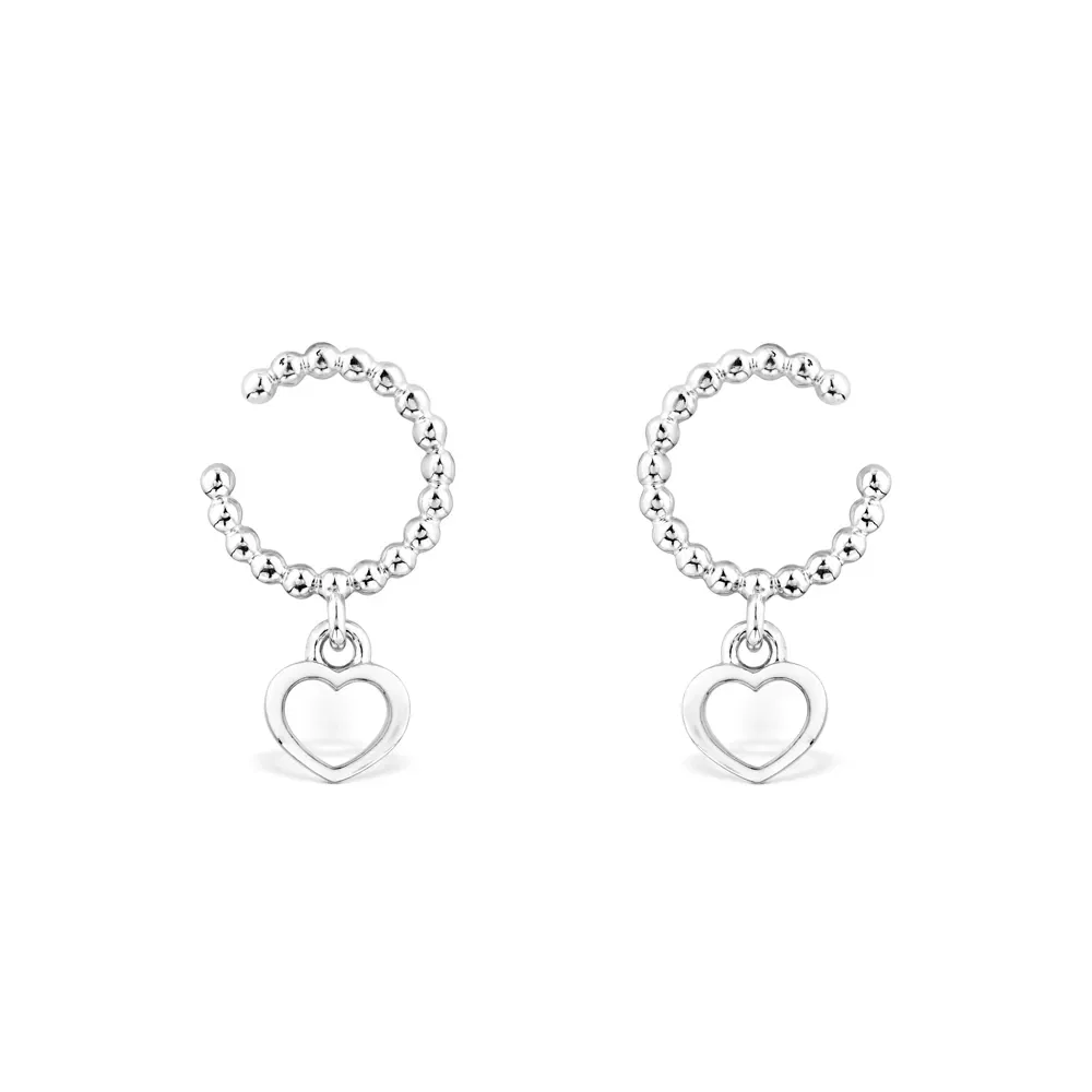 Argola Life Bolinhas e Corações em Prata 925, 24 mm