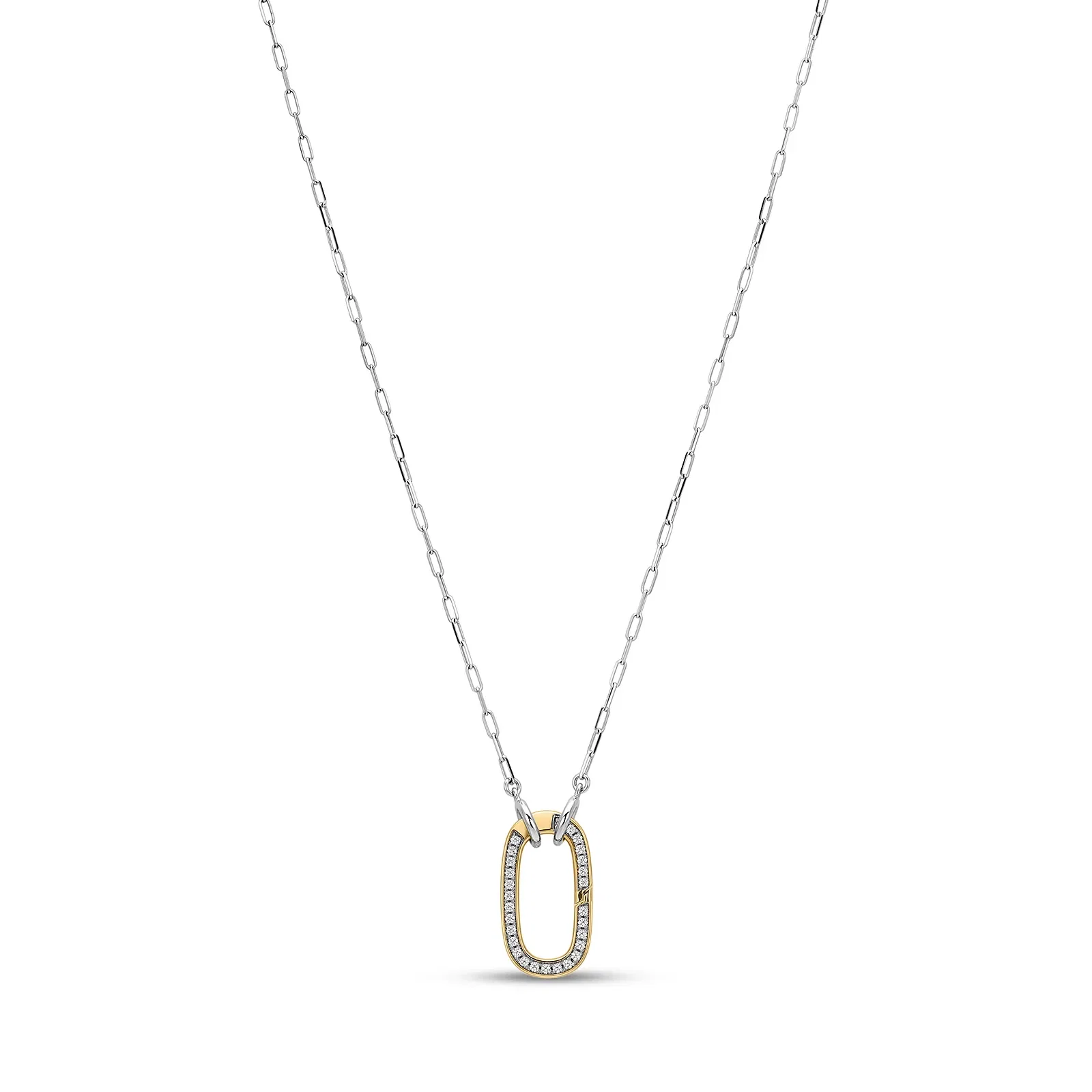 Colar Life Intenção em Prata 925 com Banho de Ouro Amarelo 18k e Zircônia Incolor, 50cm — imagem 1