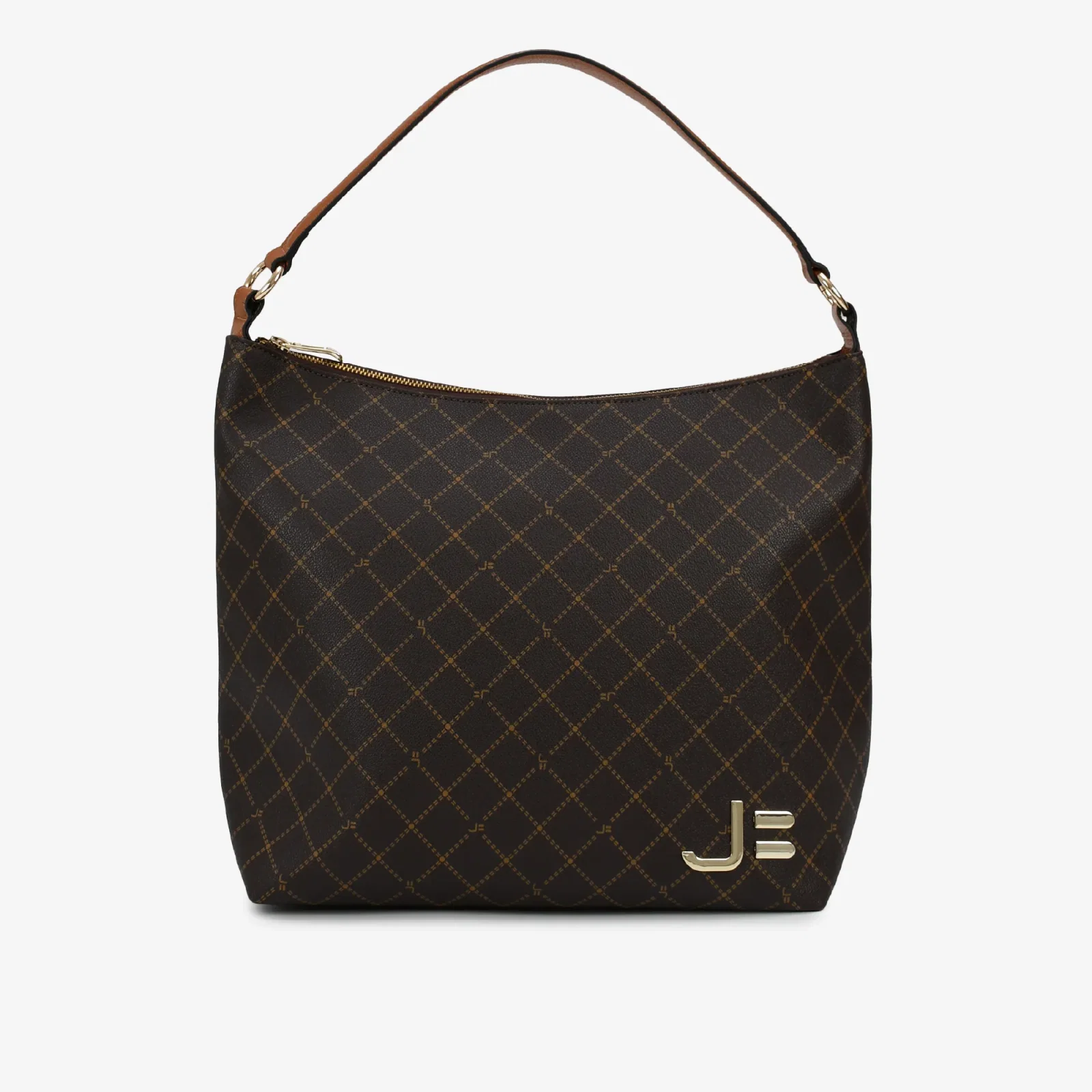 Bolsa De Ombro Marrom Café Monograma Jb — imagem 1