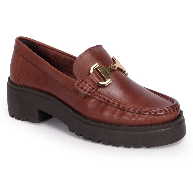 Loafer Couro Metal