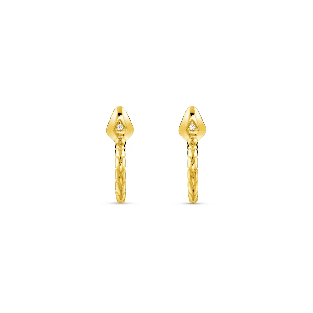Brinco Serpente em Ouro Amarelo 18k com Safira Incolor — imagem 1