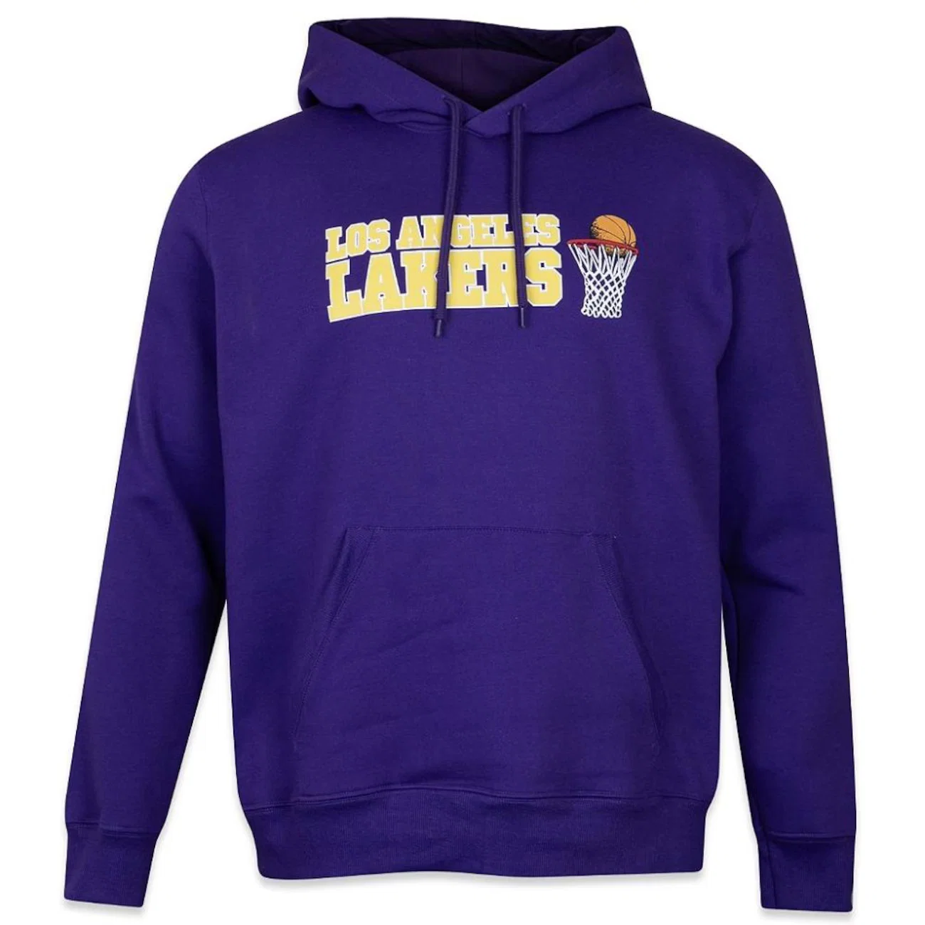Blusão de Moletom Canguru Masculino New Era Los Angeles Lakers Core Programa