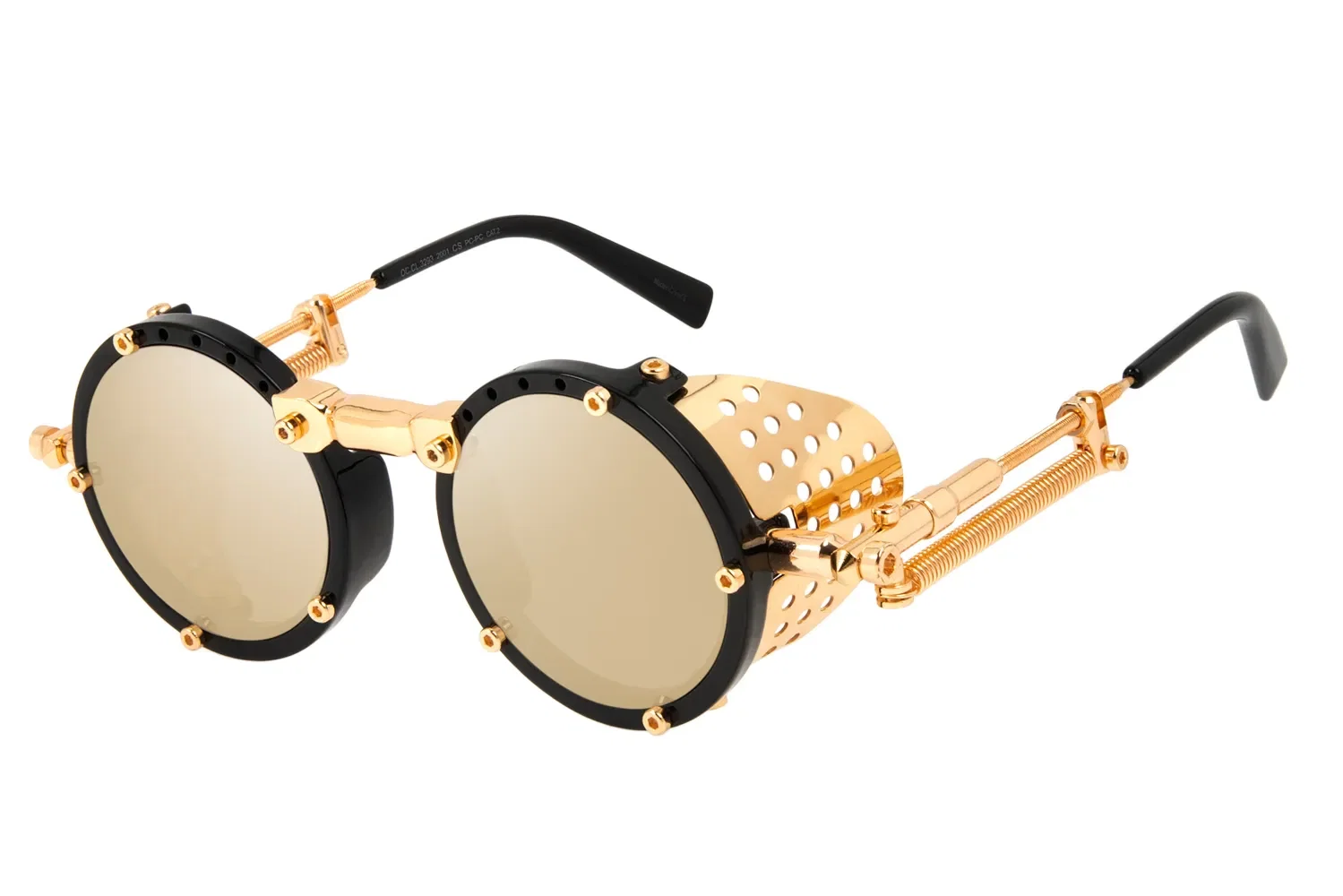Óculos de Sol Unissex Alok Tech In Style Icônico Steampunk Fashion Dourado — imagem 1