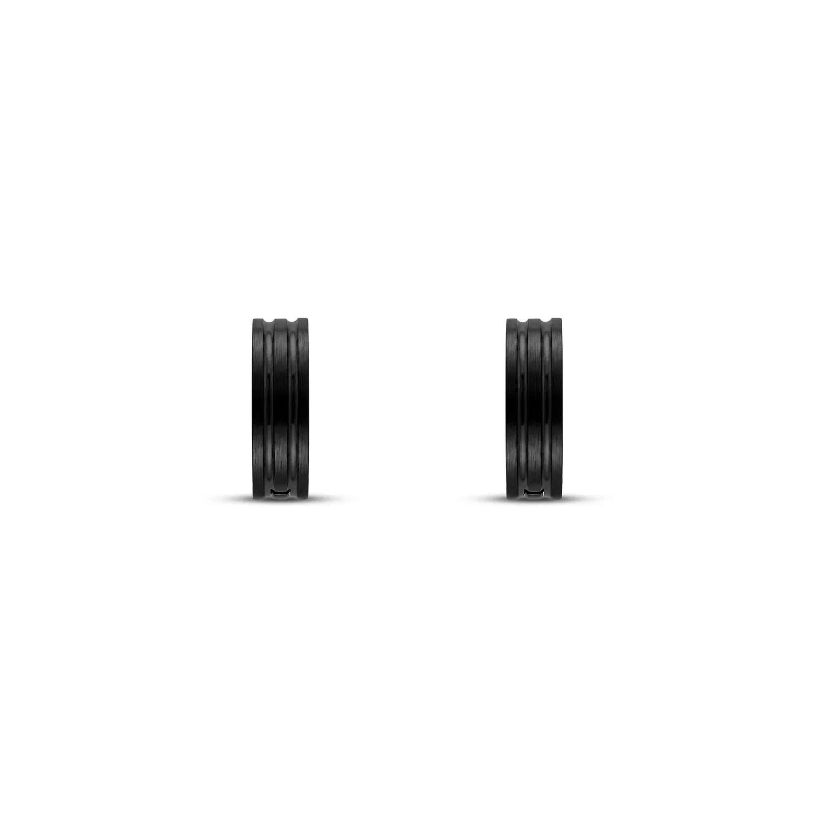 Argola Life Masculina Textura Aço Preto, 13mm