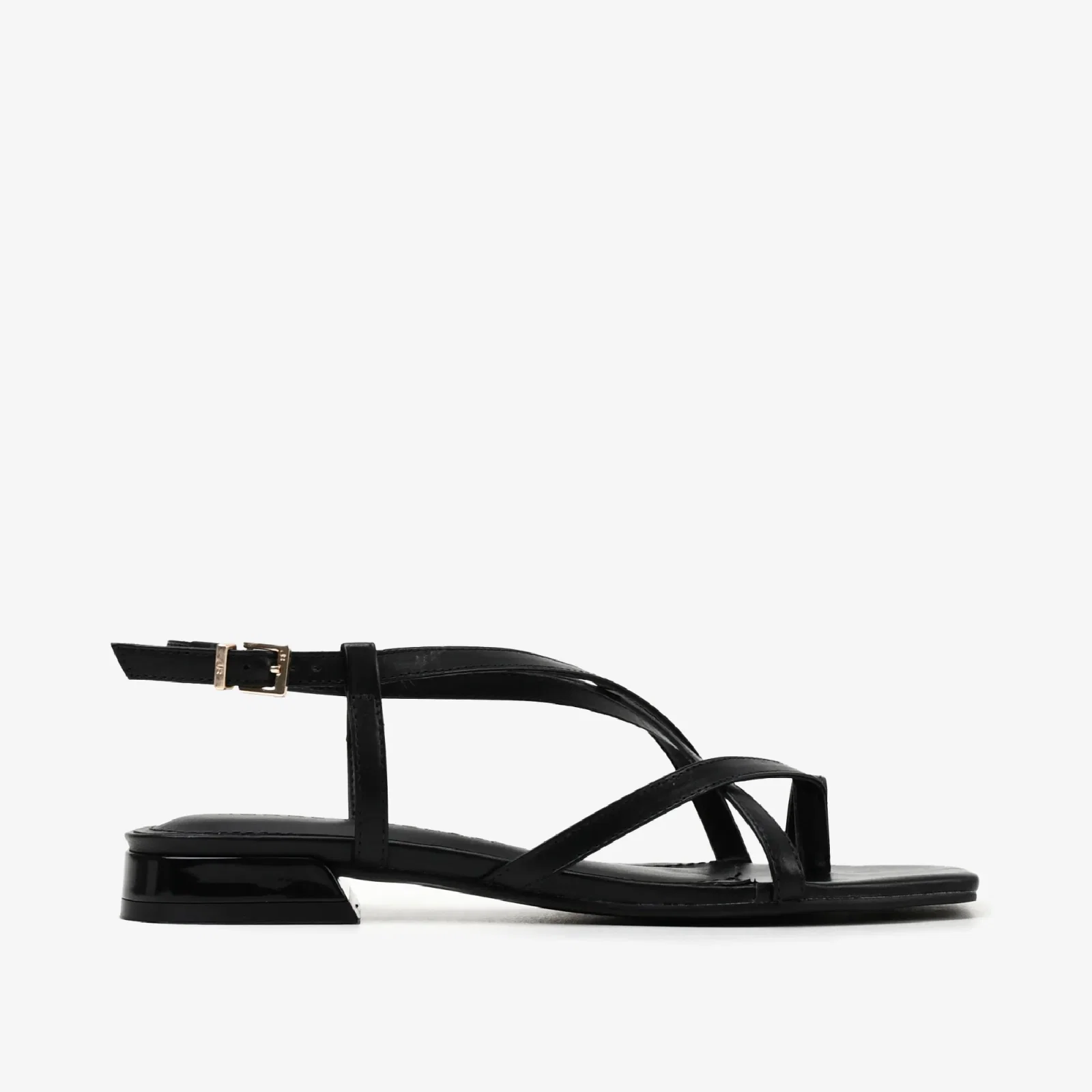 Sandália Rasteira Preto Couro — imagem 1