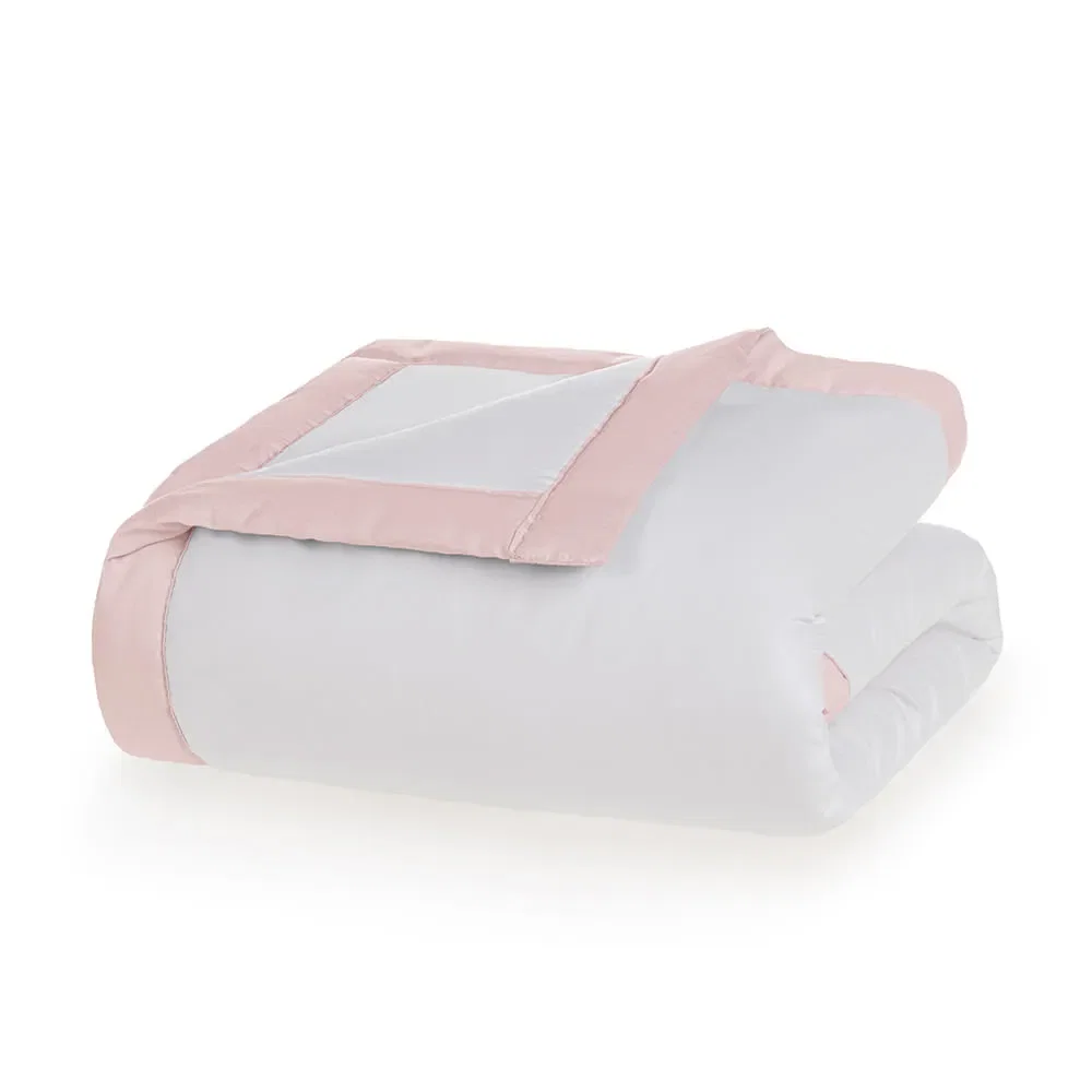 Edredom Baby 100% Algodão Egípcio Dolce Branco / Rosa — imagem 1