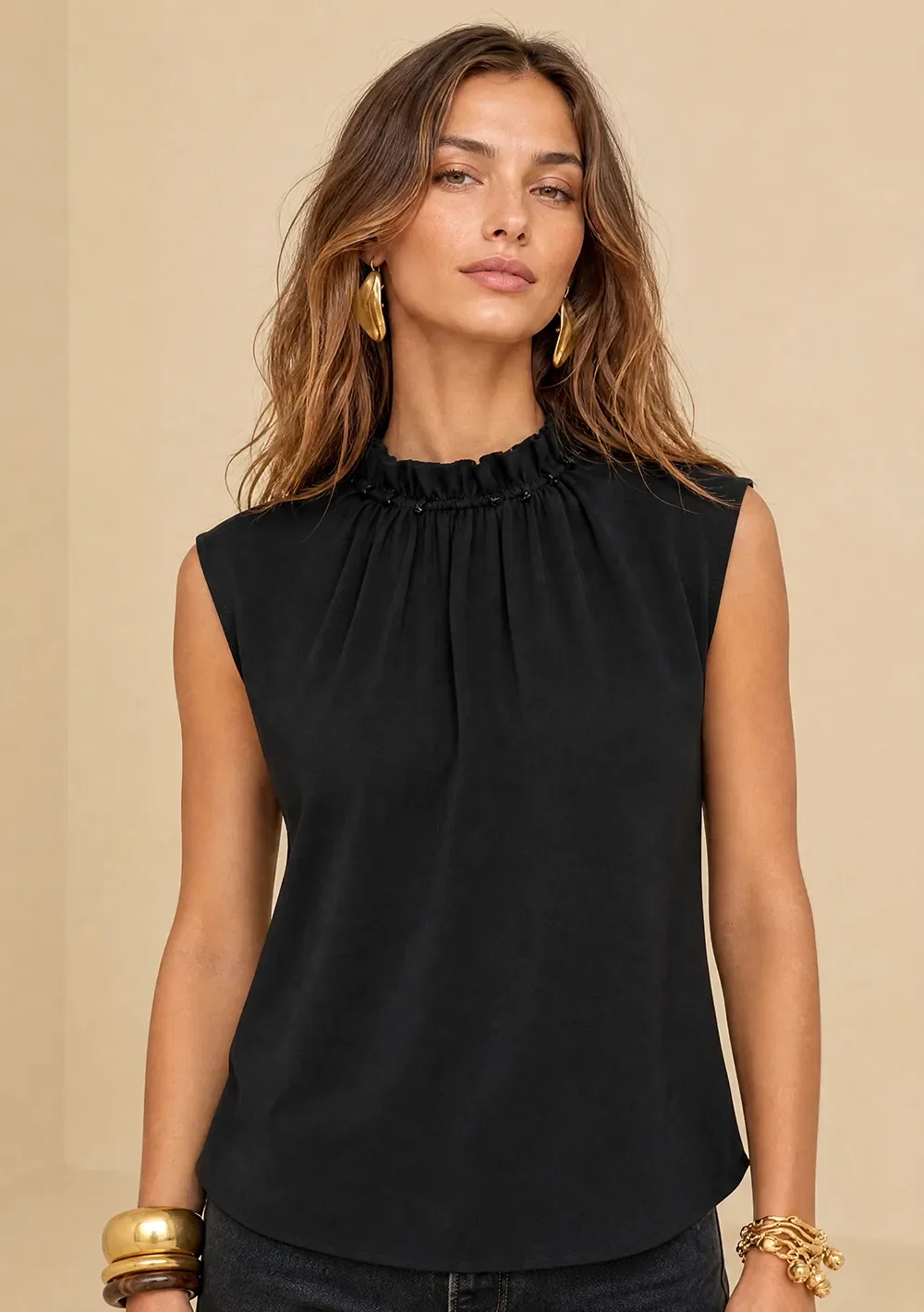 Blusa Gola Alta Moka Preto — imagem 1