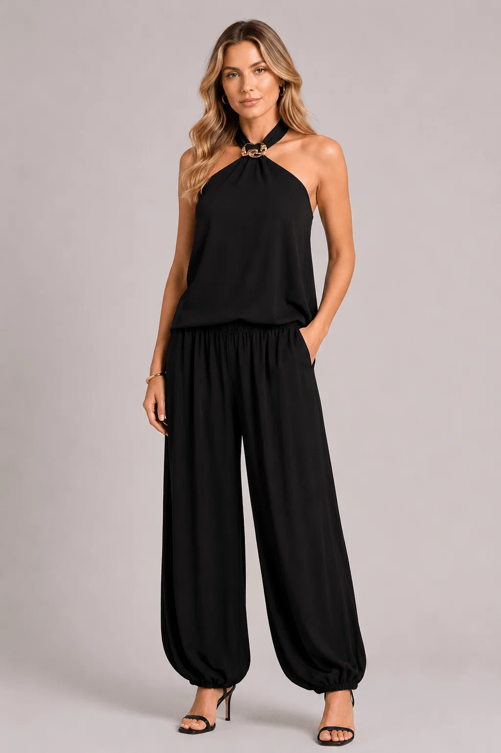 Blusa Frente Única Detalhe Metal - Preto — imagem 1