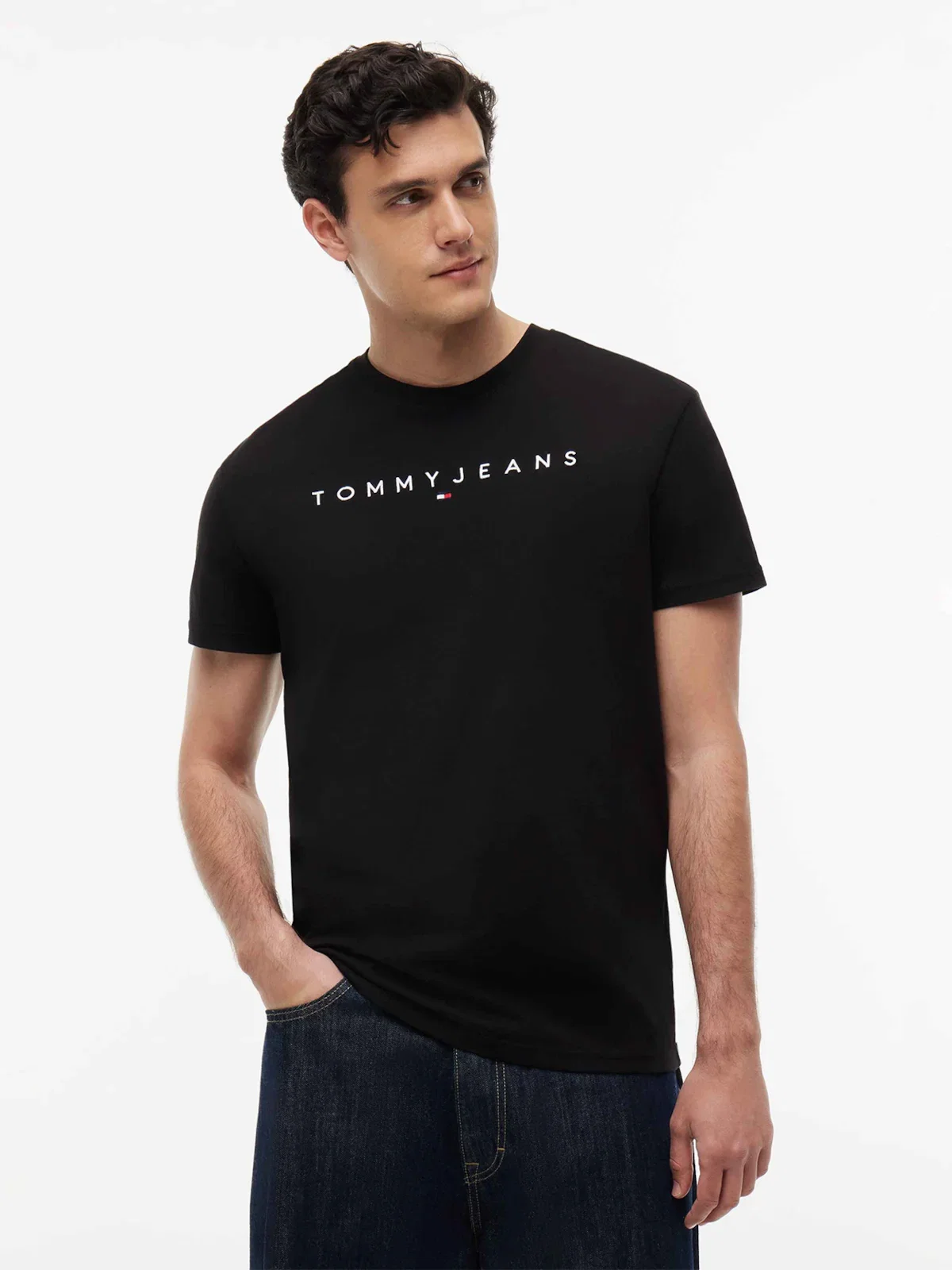 Camiseta de Gola Redonda com Bordado do Logo da Linear — imagem 1