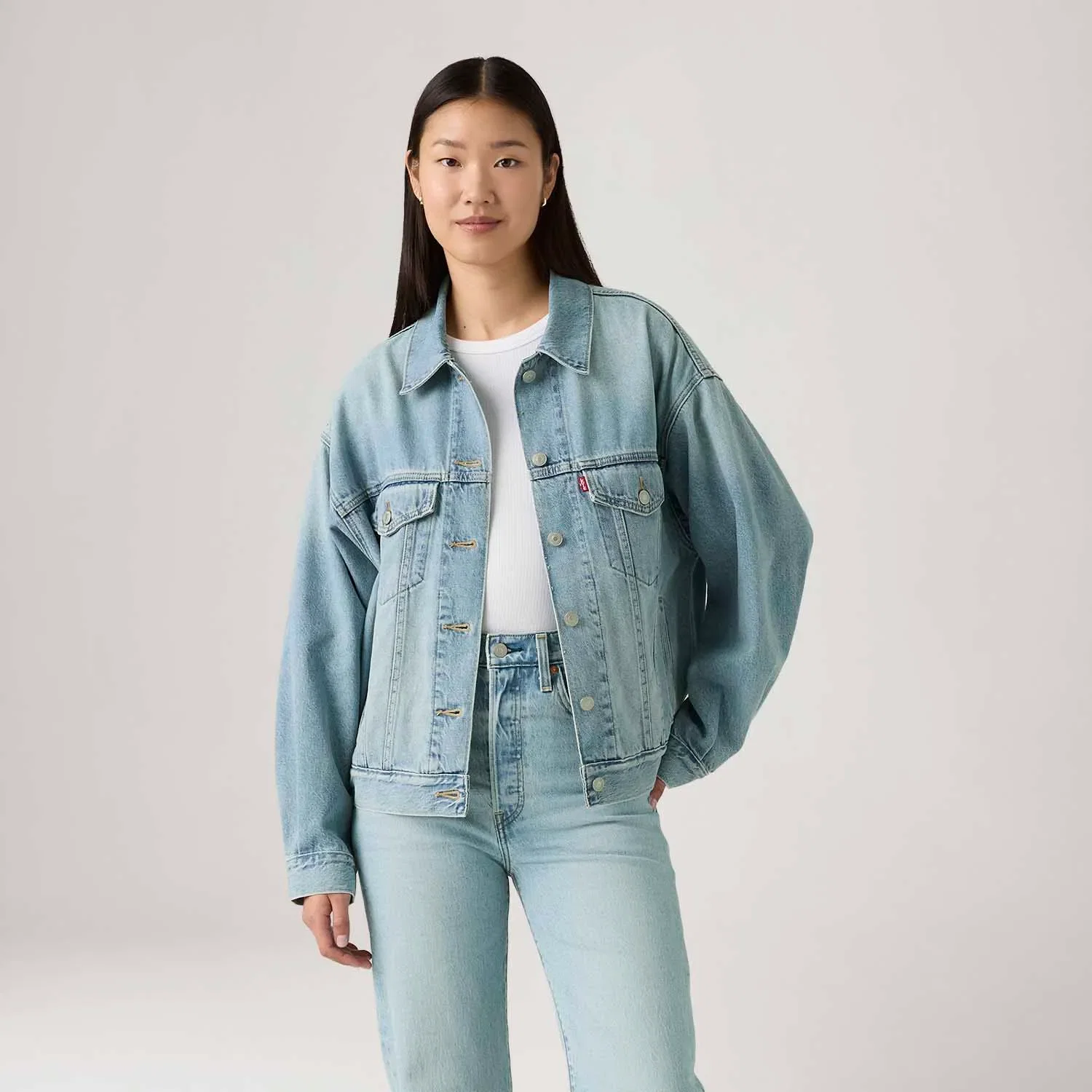 Jaqueta Jeans Levi's® Trucker 90'S Lavagem Clara — imagem 1
