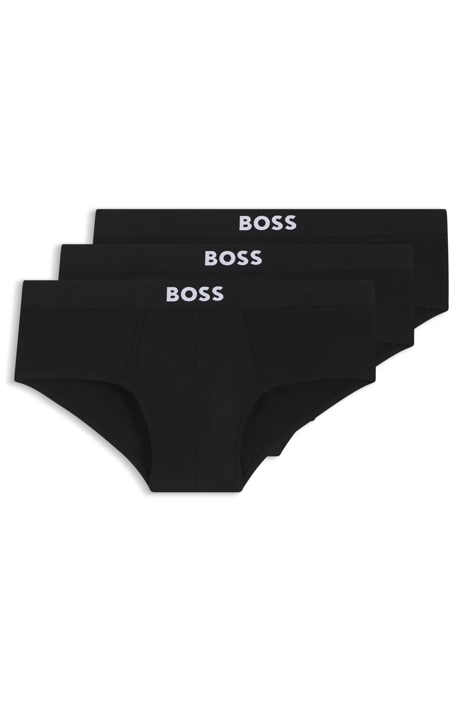 Pack Com Três Cuecas De Algodão Stretch Com Cós De Logo — imagem 1