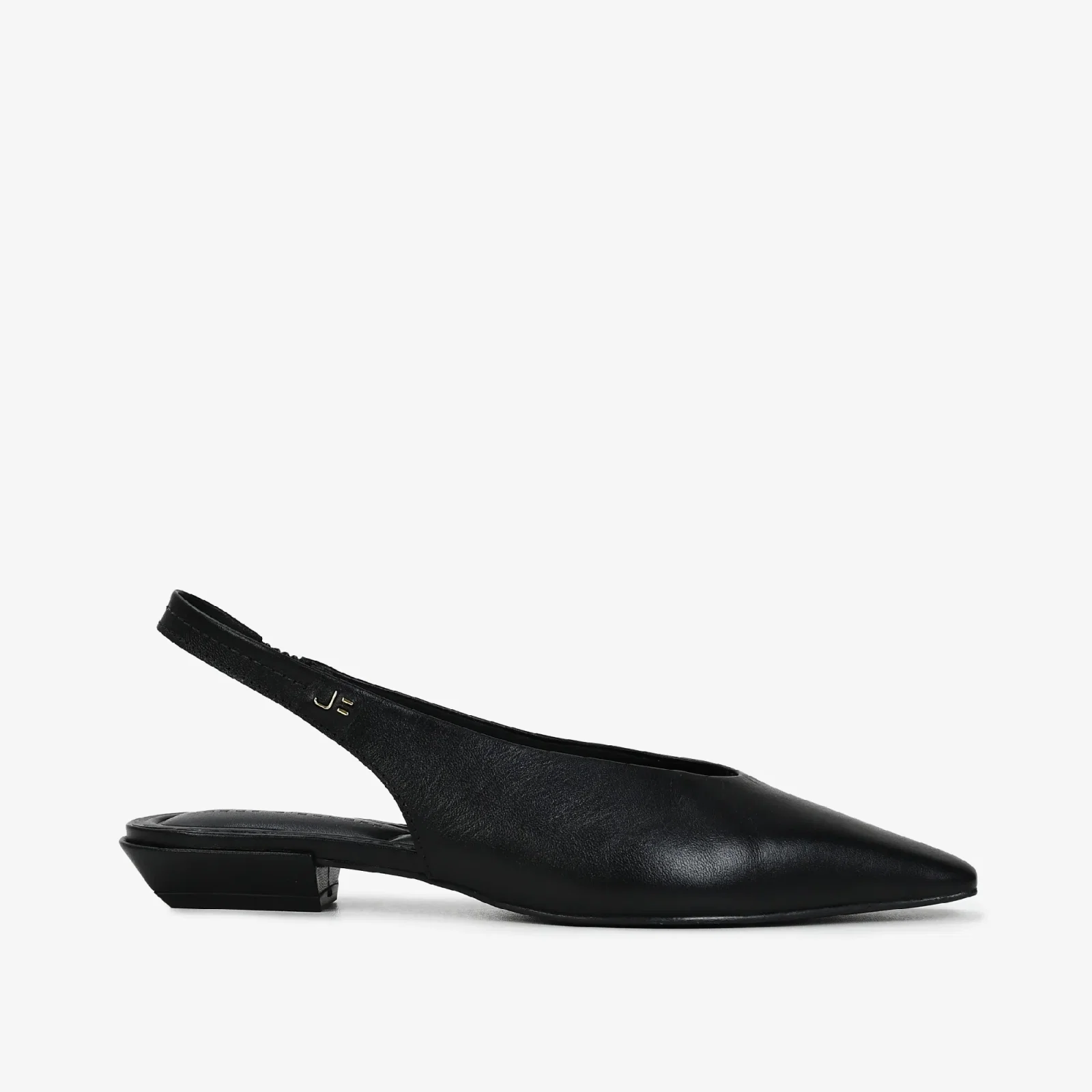 Slingback Preto Couro