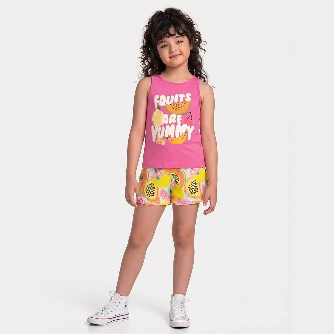 Conjunto regata e short de frutas