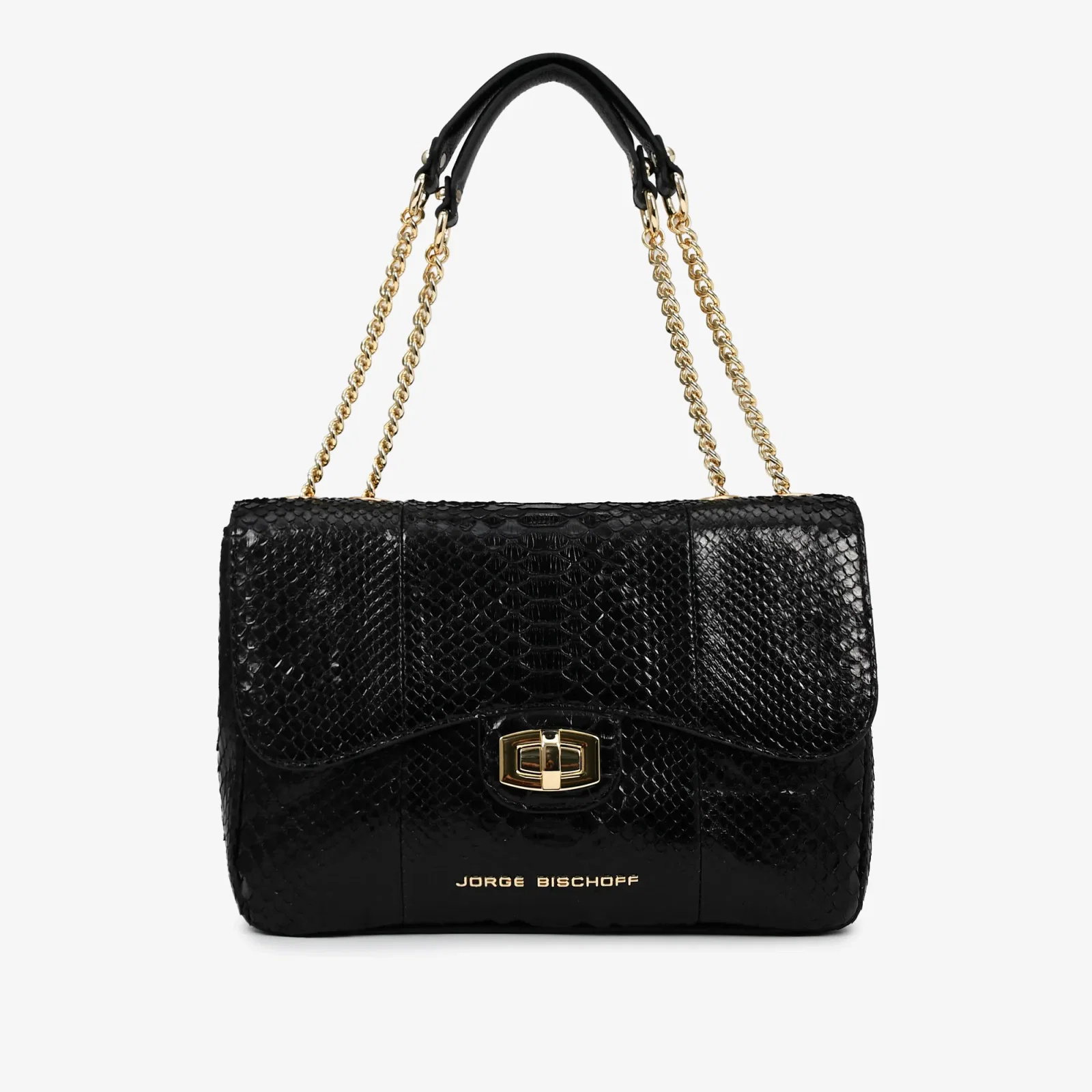 Bolsa De Ombro Preto Cobra Python