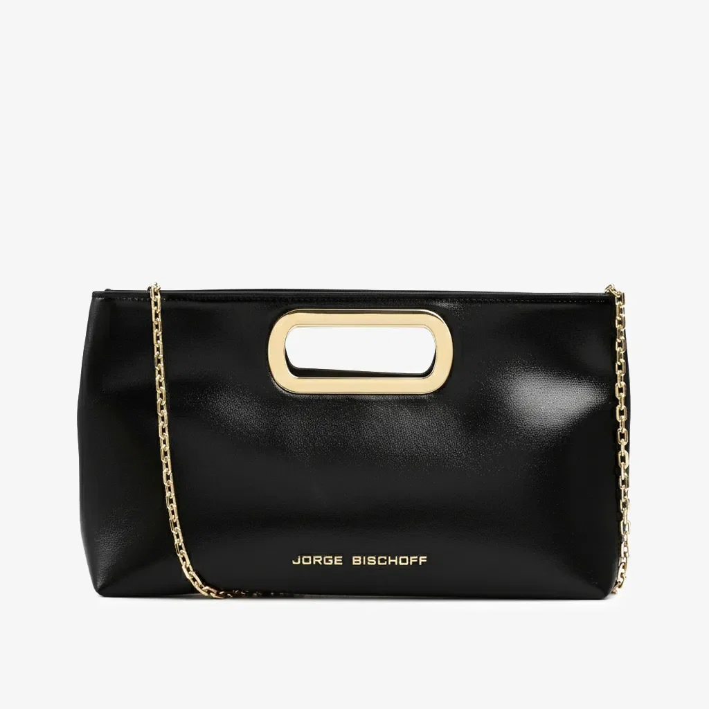 Bolsa Clutch Preto Couro