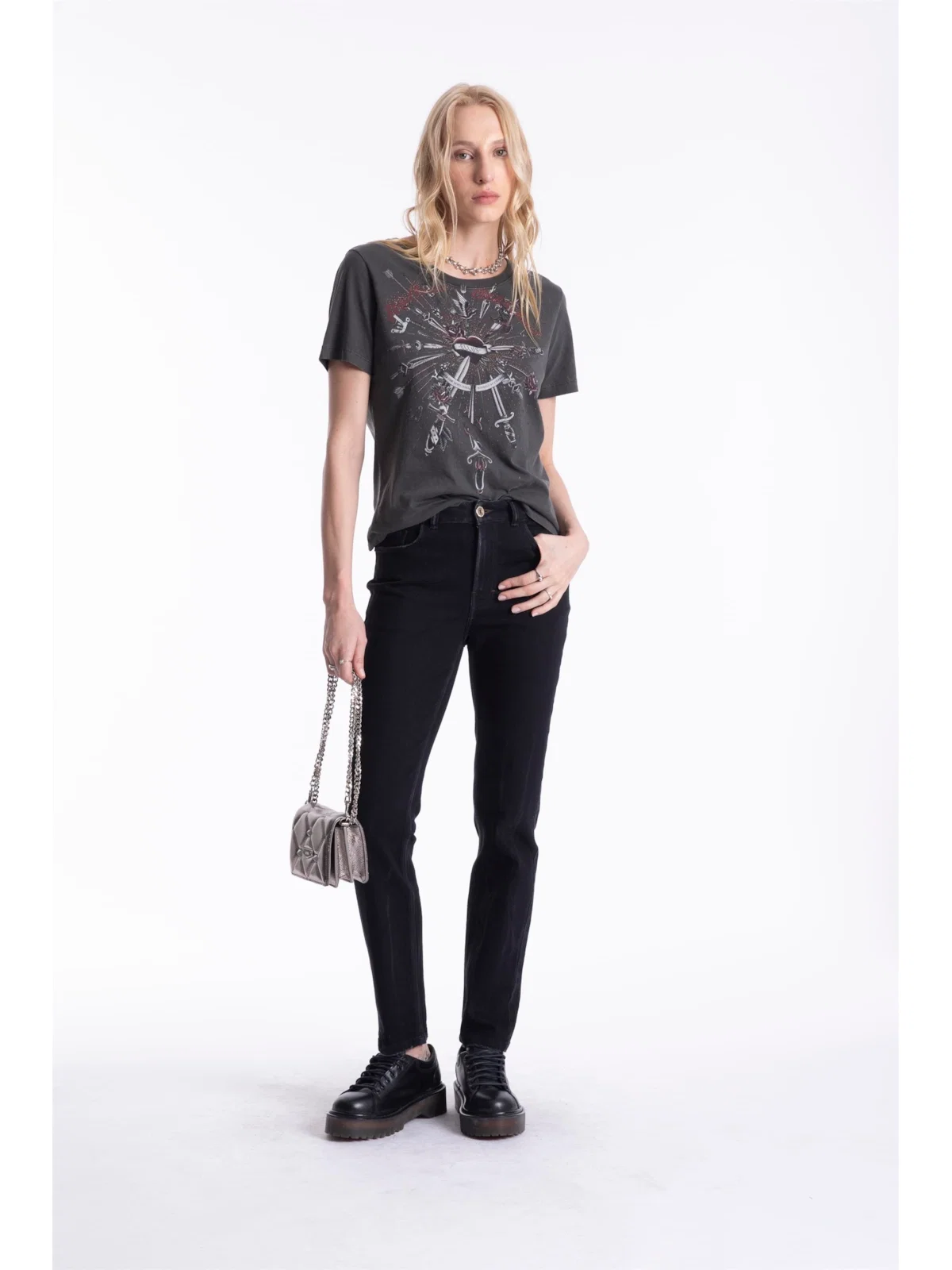 Calça New Black Skinny Ellus 1875-Lav.Black C/ Ti — imagem 1