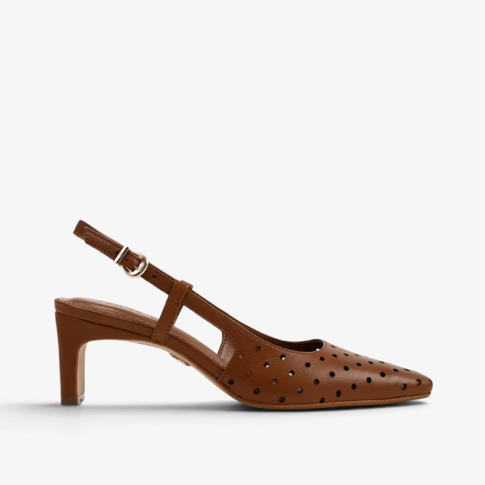 Slingback Caramelo Mascavo Couro