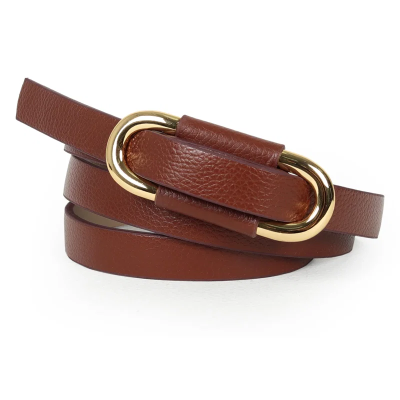 Cinto Feminino Couro Fivela Oval 1,8cm