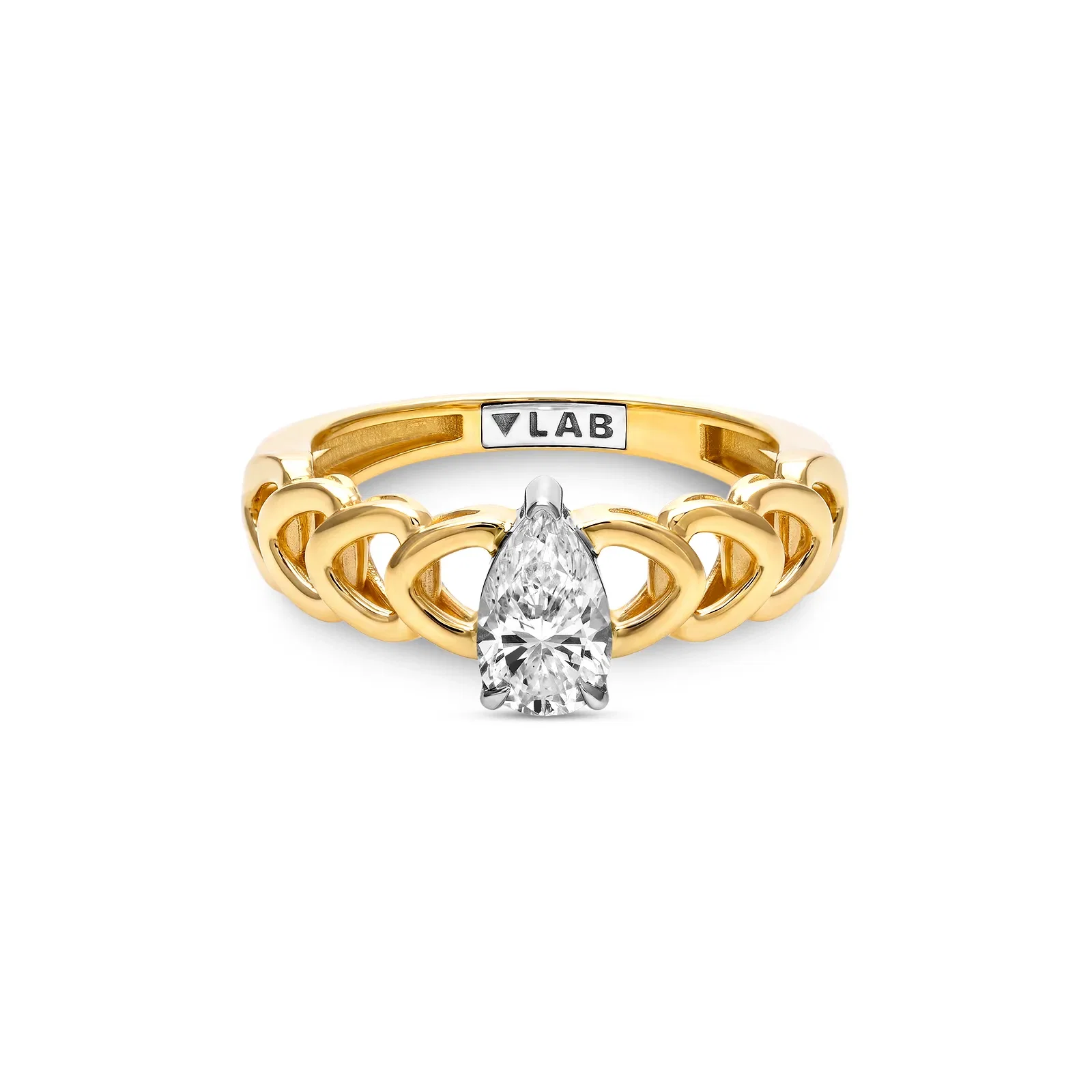 Anel DNA em Ouro Amarelo 18k com 0,5ct de Diamante de Laboratório