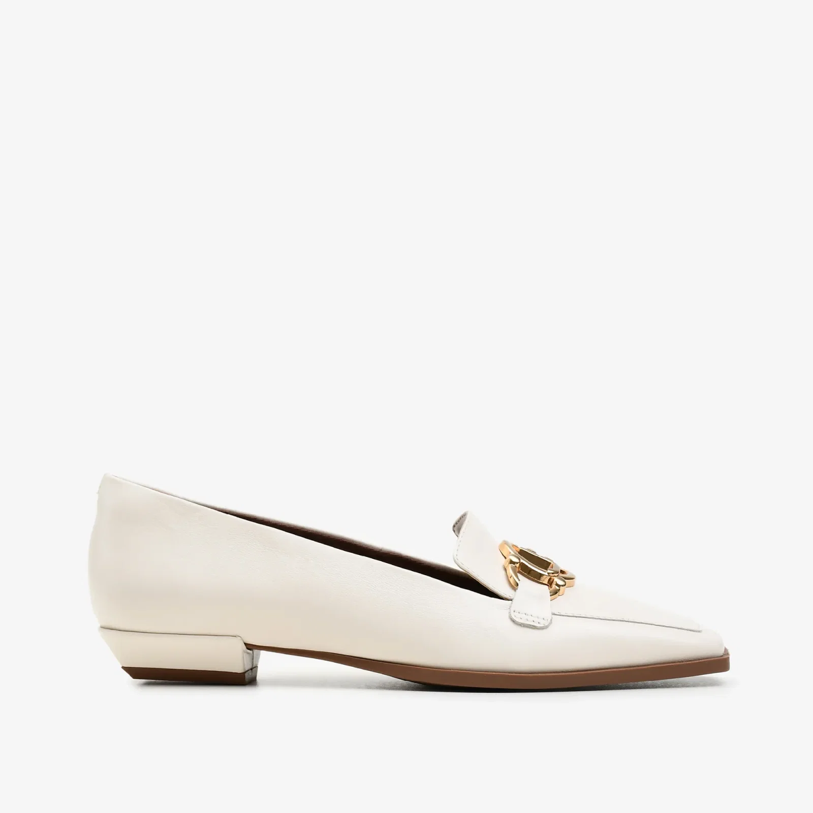 Scarpin Off White Cordilheira Salto Baixo Couro — imagem 1