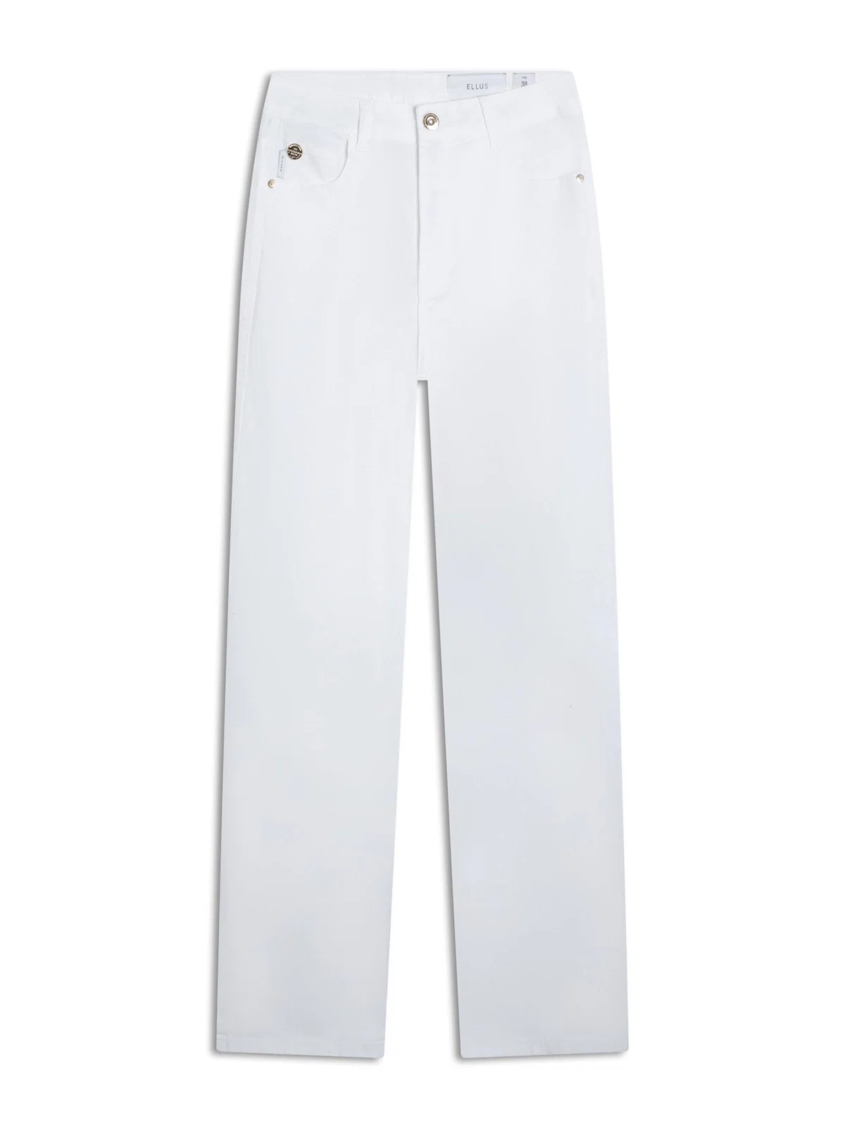 Calça Vintage Denim Color Gisele Reta 5 Pock Branco — imagem 1