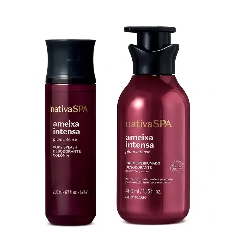 Combo Nativa SPA Ameixa Intensa: Body Splash Desodorante Colônia 200ml + Creme Perfumado Hidratante Corporal 400ml