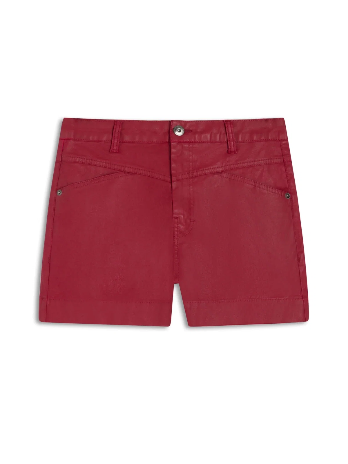 Short Leather Denim Pala Magenta