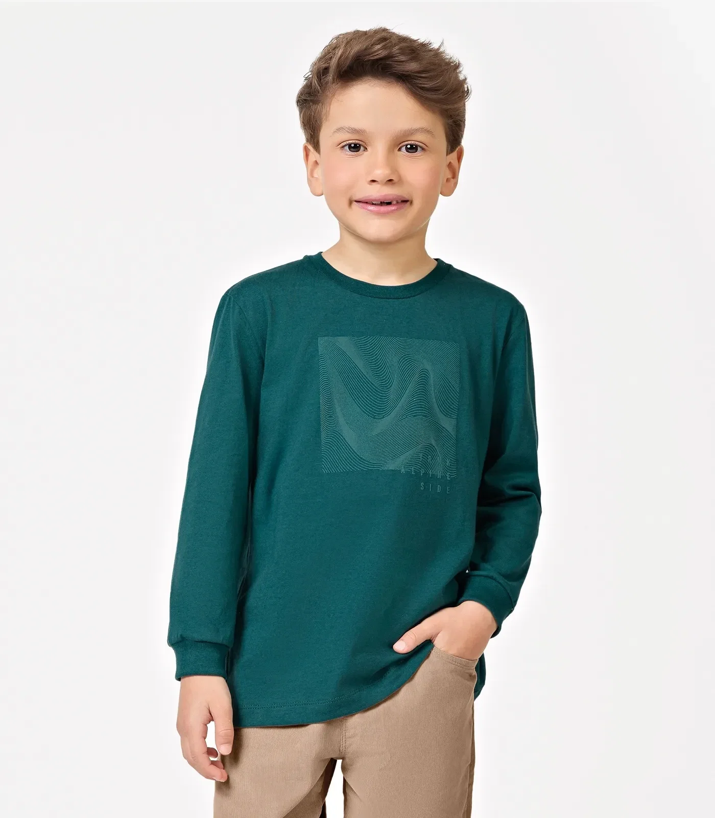 Camiseta Manga Longa Menino Trick Nick Verde