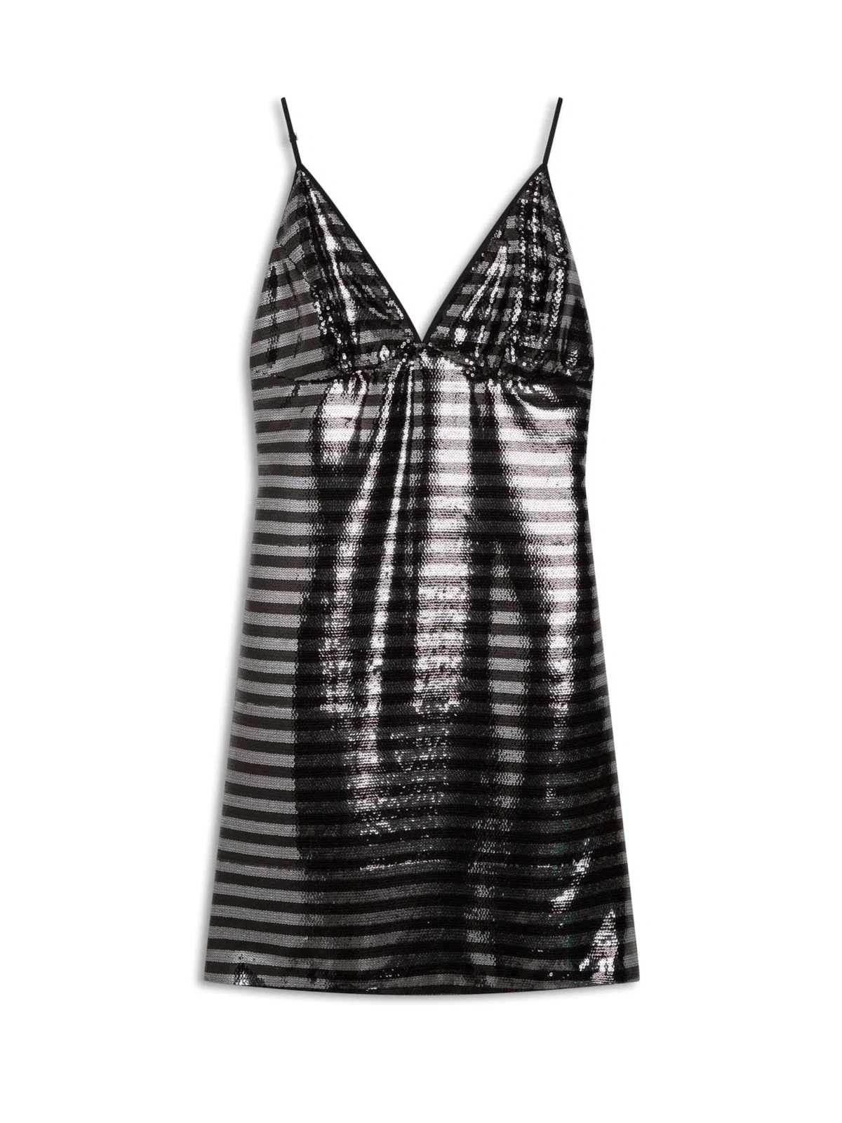 Vestido Paete Strip Ellus Preto