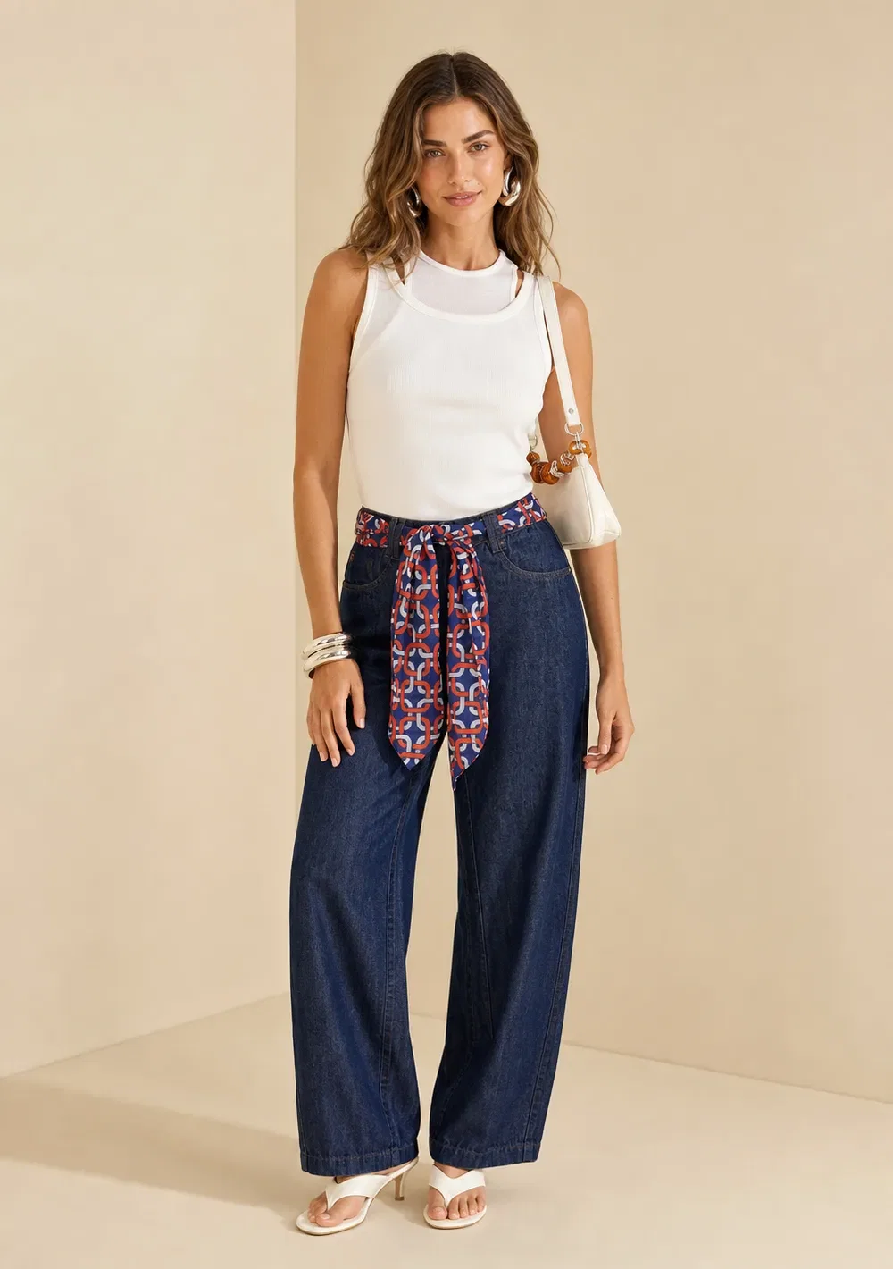 Calça Wide Maré Azul