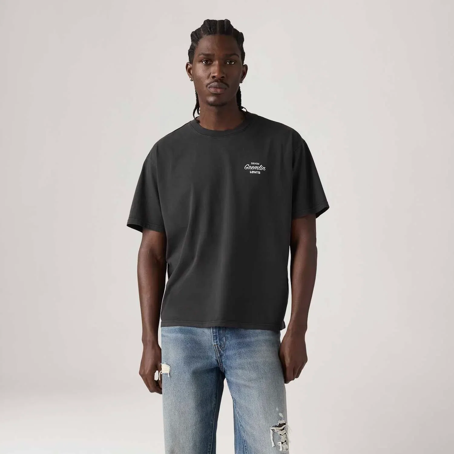 Camiseta Levi's® Graphic Boxy Manga Curta Preta — imagem 1