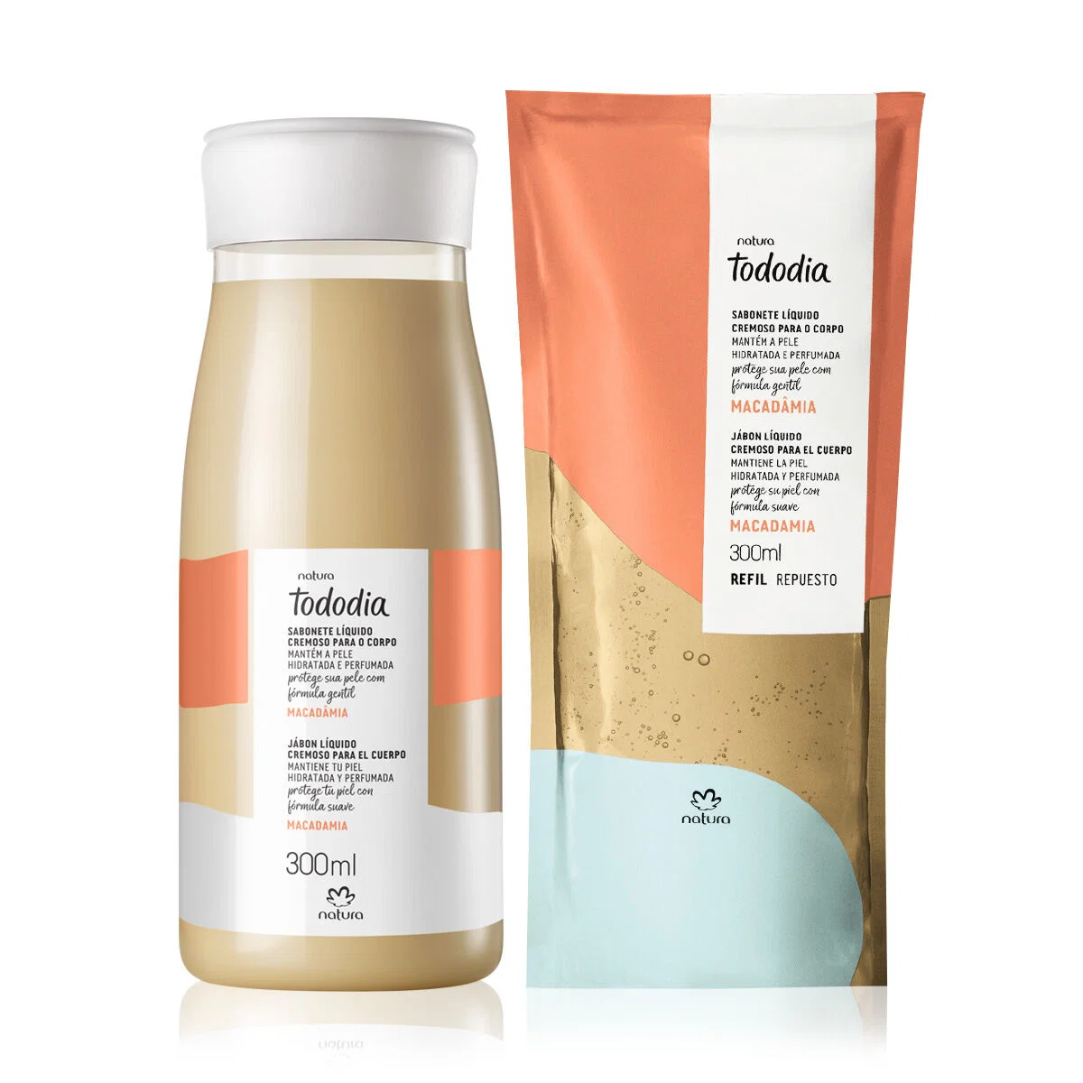 Kit Sabonete Líquido com Refil Tododia Macadâmia (2 unidades)