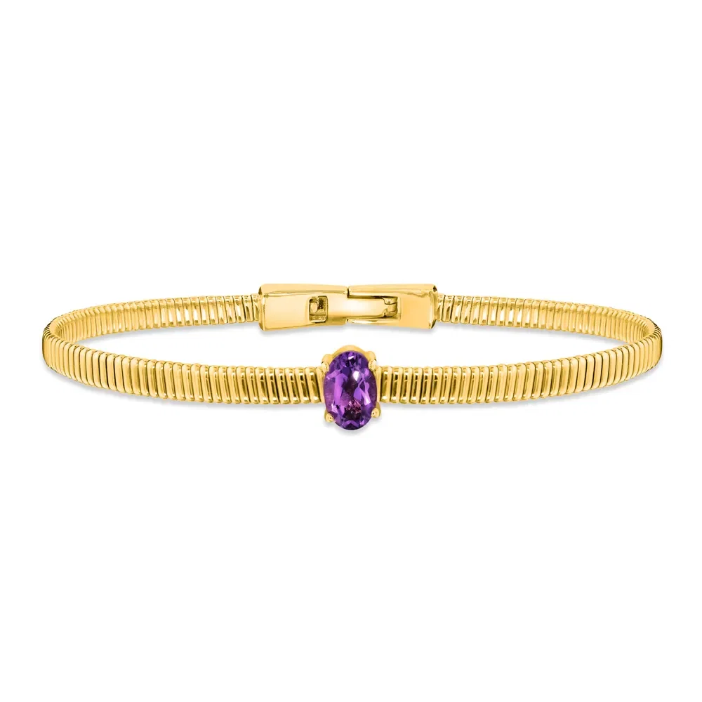 Pulseira Gradini em Ouro Amarelo 18k com Ametista Roxa — imagem 1