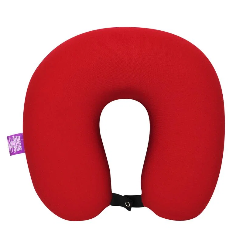 Almofada Pescoço Micropérolas Liso Vermelho Preto