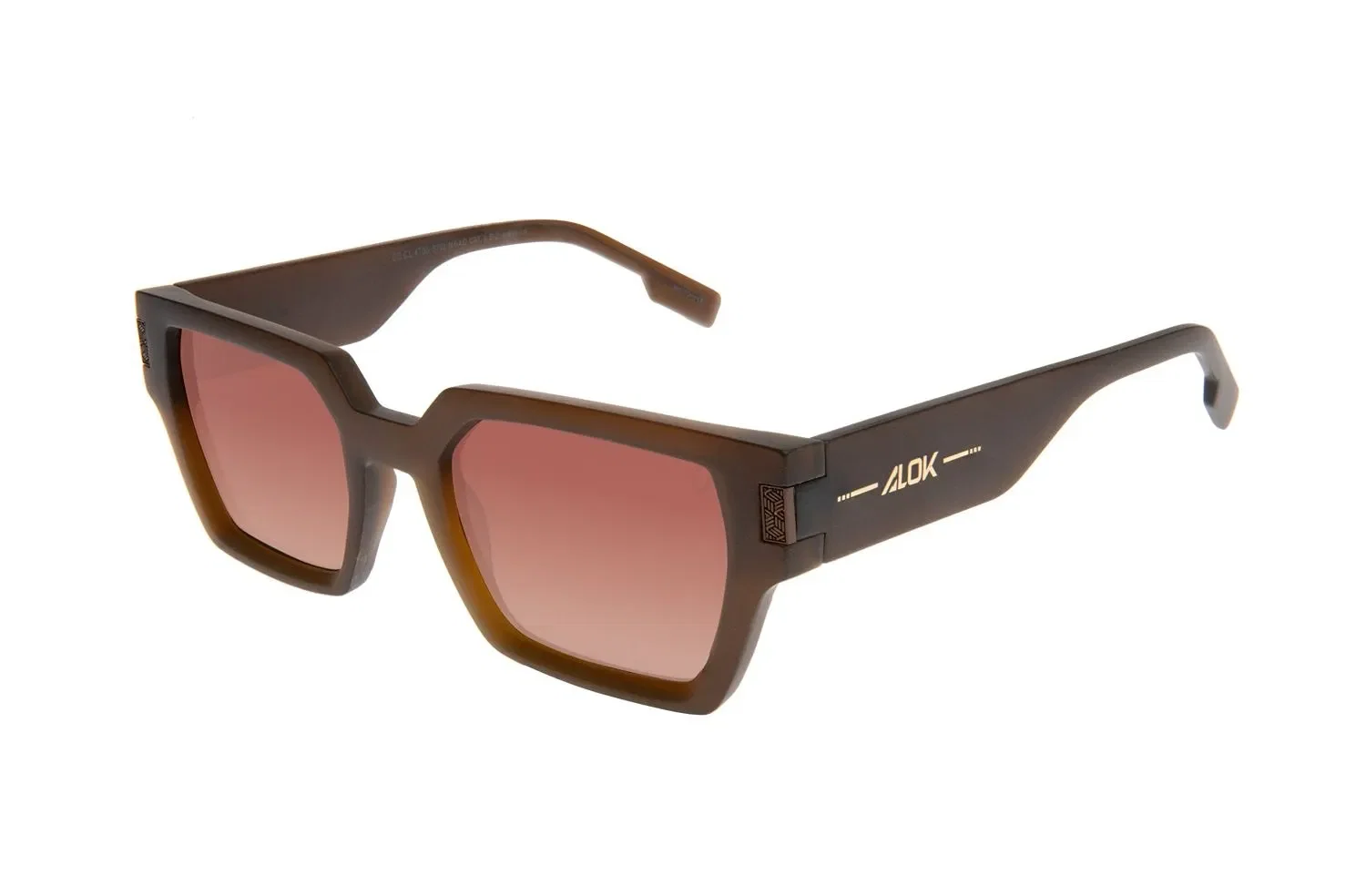 Óculos de Sol Masculino Alok Quadrado Degradê Marrom — imagem 1