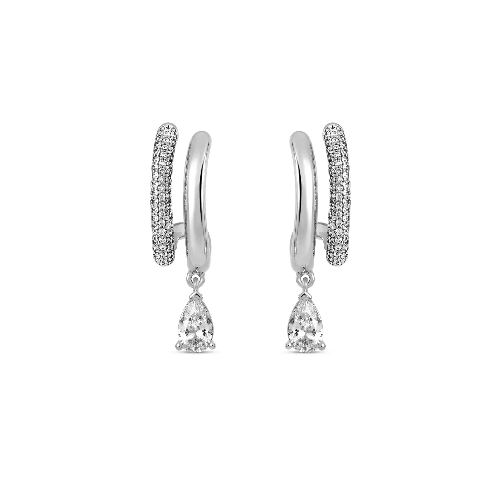 Argola Life Galaxy em Prata 925 e Zircônias Incolores, 32mm — imagem 1