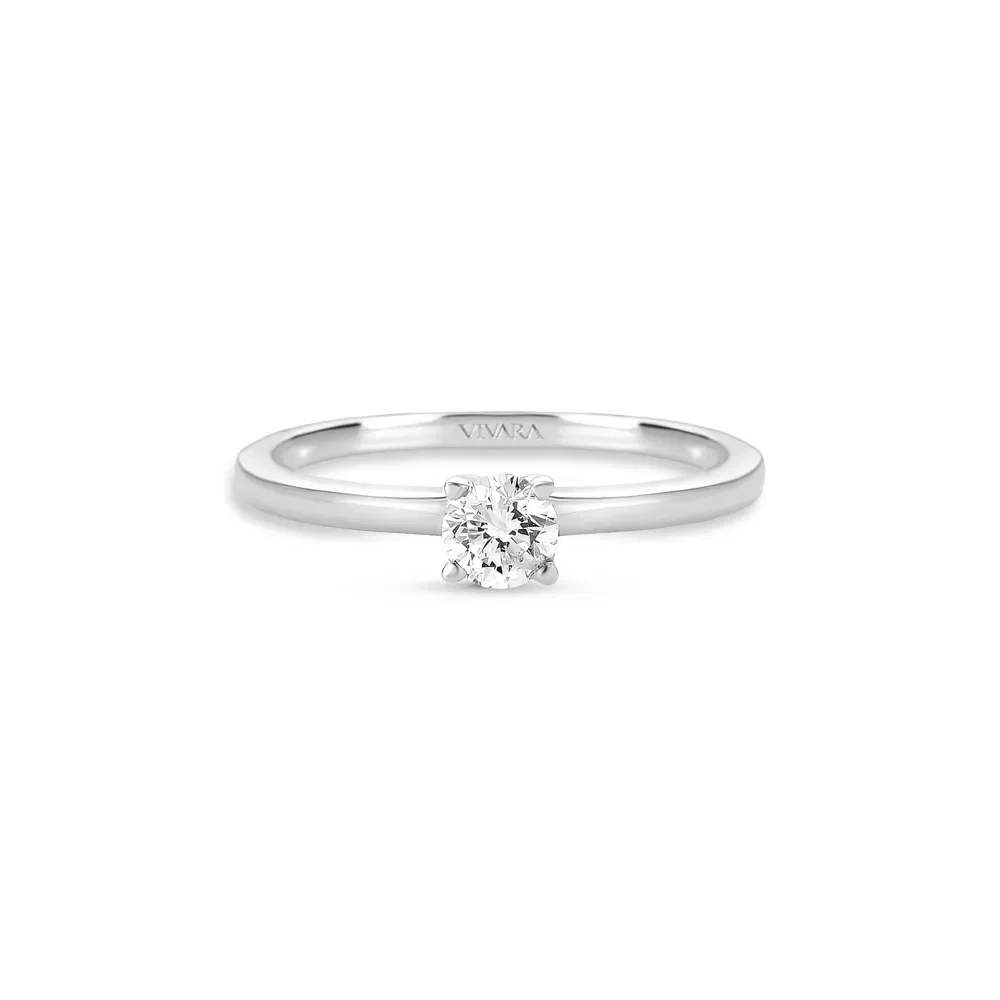 Anel Solitário Classic em Ouro Branco 18k com 0,30ct de Diamante — imagem 1