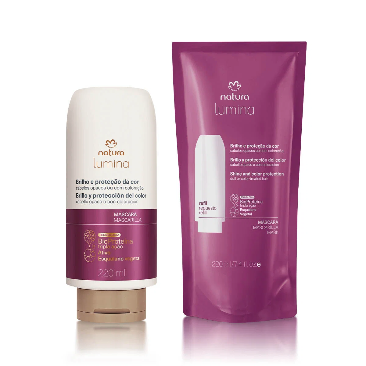Kit Máscara com Refil Lumina Brilho e Proteção da Cor — imagem 1
