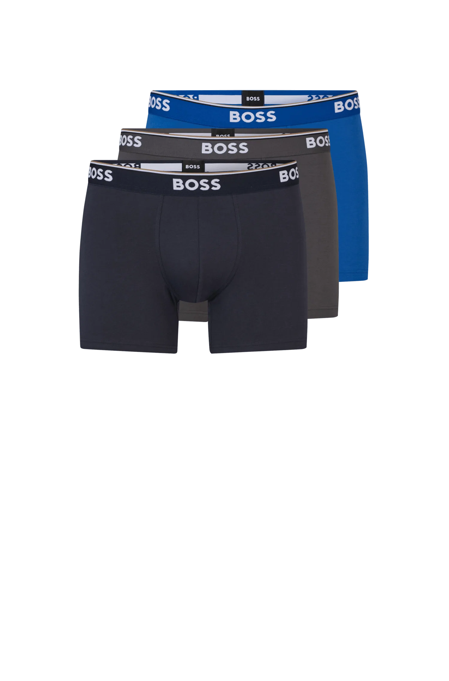 Conjunto 3 Cuecas Boxer Em Algodão Stretch Com Logo