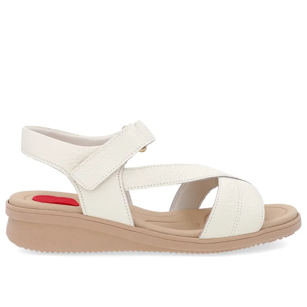 Sandália Plataforma Couro Off-White Costura Enfeite — imagem 1