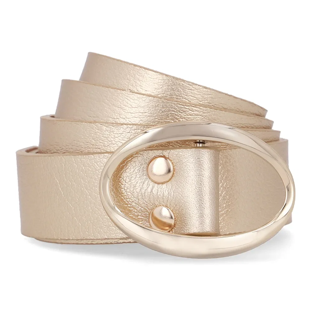 Cinto Couro Metalizado Ouro Light — imagem 1