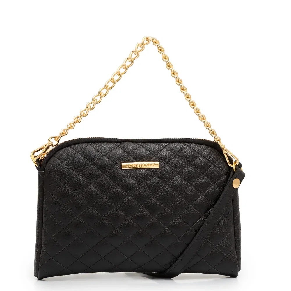 Bolsa Couro Matelassê Preta