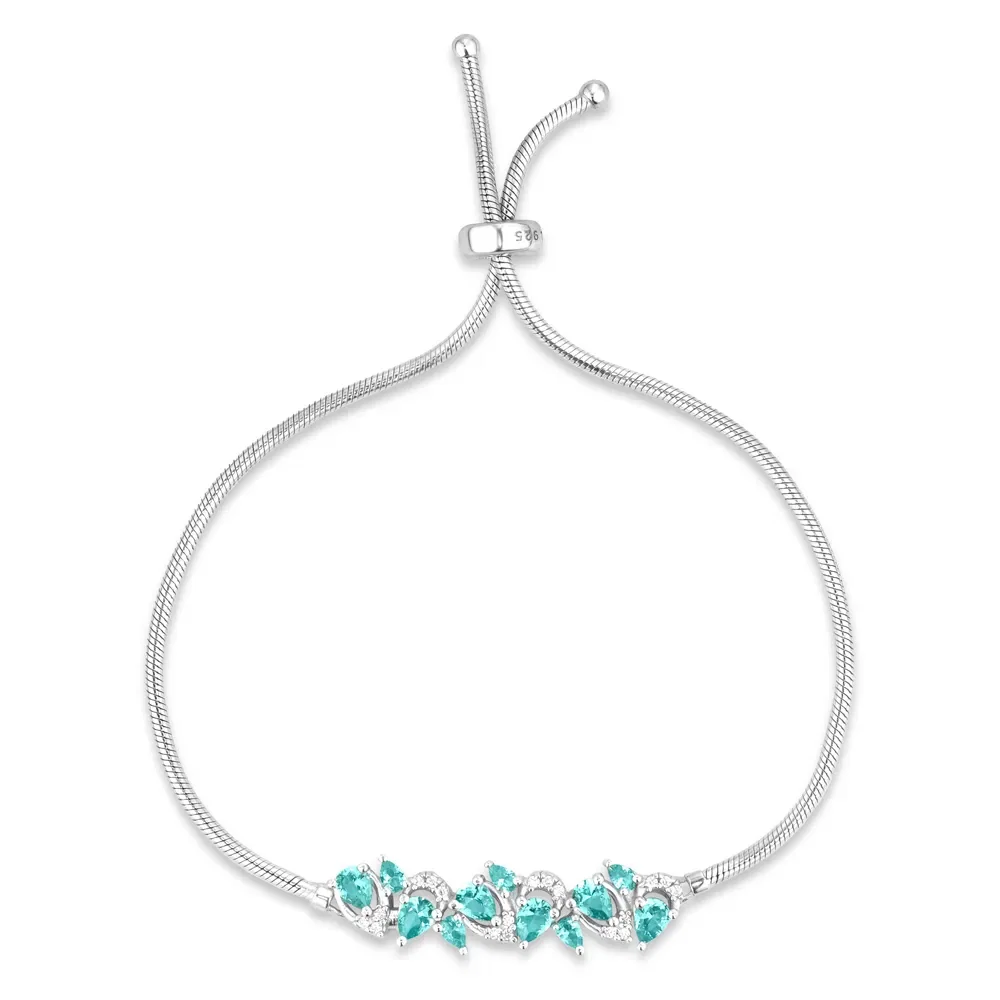 Pulseira Life Splash em Prata 925 com Pedras Verdes e Incolores — imagem 1
