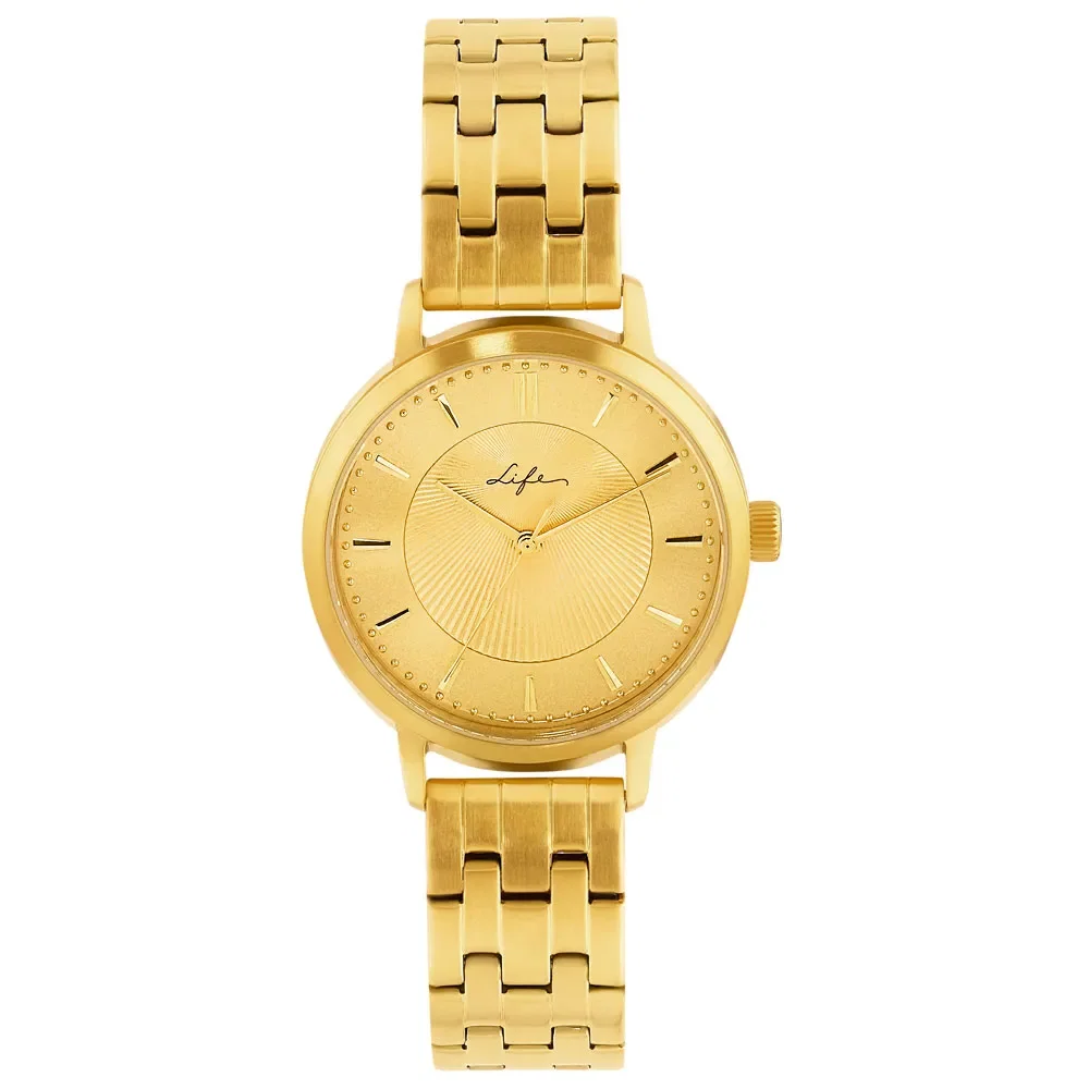 Relógio Life Texturizado Feminino Aço Dourado — imagem 1
